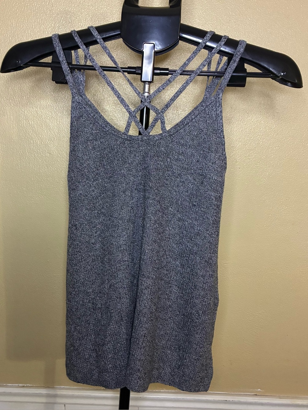 American Eagle Outfitters Gray Strappy Knit Tank